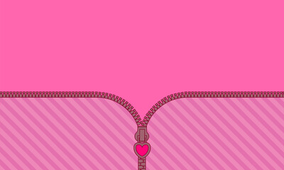 Abstract pink background vector illustration. Bright pink striped on pale background for a themed party in style doll surprised. Open vector zipper and cute lock. Rose birth backdrop template