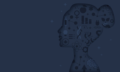 International Day of Women and Girls in Science.  Beautiful female scientist