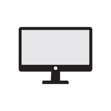vector lcd monitor isolated on white