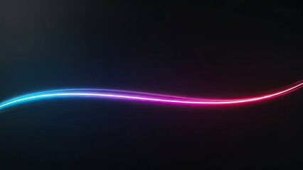 Vibrant neon light trails in a dark space