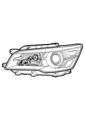 Automotive Headlamp Silhouette Vector Design © Dedy
