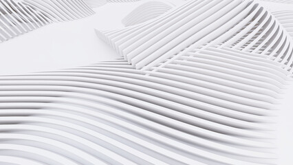 Abstract Curved Shapes. White Circular Background.