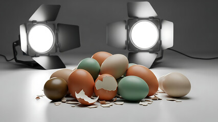 Eggs in Studio Light