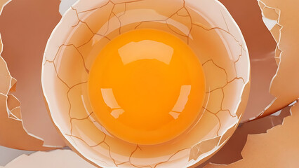 Egg Yolk Broken Shell in Carton