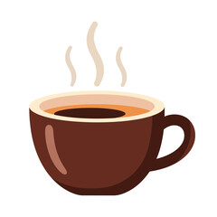 Obraz premium Steaming Hot Coffee Cup Isolated on White Background - Morning Beverage Icon