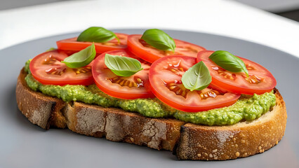 Avocado Toast with Tomato Slices