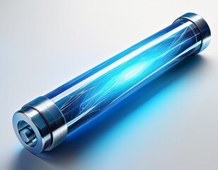 tungsten rhenium alloy rod with an electric blue gradient on a white background