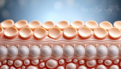 macro rendering of skin with ceramide cream illustrating skin barrier function