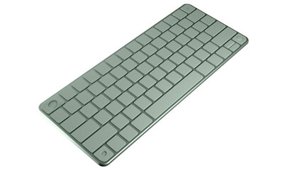 Green keyboard mockup. Low poly keyboard model. Green keyboard template.