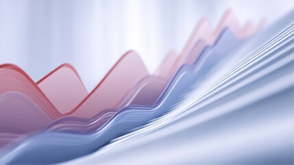 Abstract visualization of dynamic data trends showcasing smooth waves in red and blue on a light background representing modern analytics and technology concepts