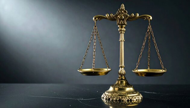 Golden Scales of Justice Symbolizing Law and Fairness.
