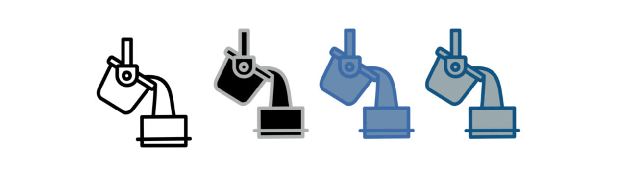 
casting icon set multiple style collection with metal casting design