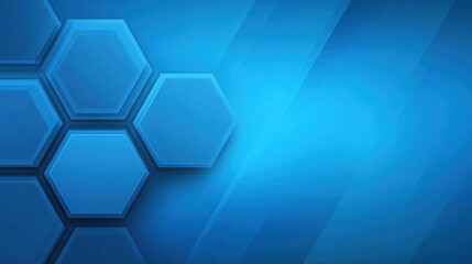 Abstract Blue Background with Hexagonal Shapes and Gradient Design for Modern Digital Visuals and Technology Artworks