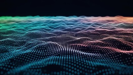 Abstract Waveform: A mesmerizing digital artwork features a vibrant waveform pattern, a symphony of colors that evoke a sense of digital fluidity and innovation. - Powered by Adobe