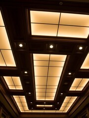 Ornate ceiling with architectural detail and subtle lighting elements