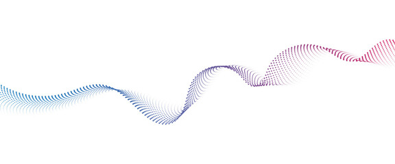 Flowing Dot Wave halftone gradient pattern on transparent background