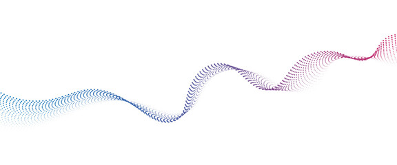 Flowing Dot Wave halftone gradient pattern on transparent background