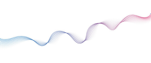 Flowing Dot Wave halftone gradient pattern on transparent background
