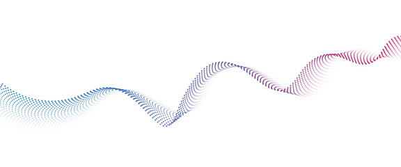 Flowing Dot Wave halftone gradient pattern on transparent background