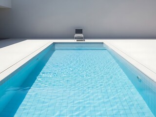 Striking minimalist swimming pool with turquoise water and serene ambiance