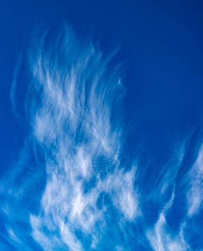 cirrus clouds in blue sky
