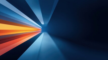 Abstract vibrant light rays in blue, orange, and yellow tones creating a dynamic and energetic background for creative design projects