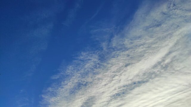 Clouds are floating across the sky