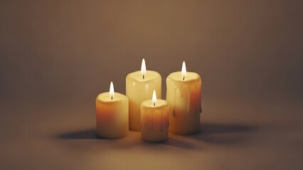 Self Care at Home: Lit Candles on Warm Background