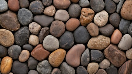 Varied Shades of Natural Stones Featuring a Textured Pebble Background Arrangement