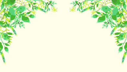 ナチュラルな植物の手描きフレーム