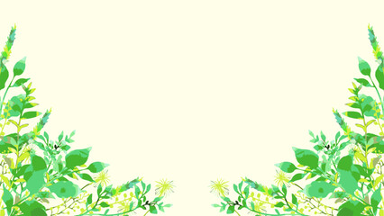 ナチュラルな植物の手描きフレーム