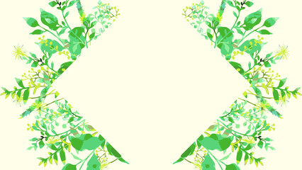 ナチュラルな植物の手描きフレーム