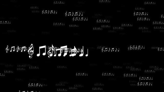 musical notes flying curve trail white notas music and song isolated overlay social media motion design element