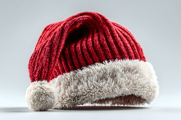 Santa red hat on white background