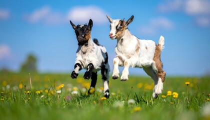 Baby Goats Running.