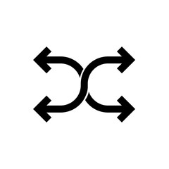 Clean compare/shuffle icon with intersecting arrows, ideal for UI controls, data sorting, exchange actions, shuffle buttons, and app navigation elements.