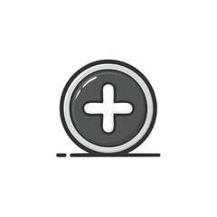 Obraz premium Plus Sign Icon Illustration, Addition Symbol, Create Button for User Interface