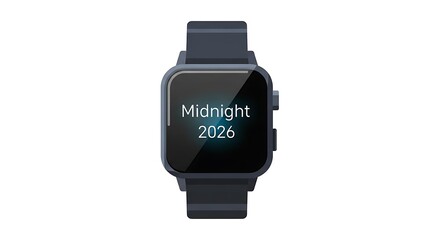 Modern Smartwatch with Midnight 2026 Display.