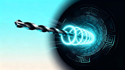 Futuristic glowing energy chain forming abstract digital connection concept