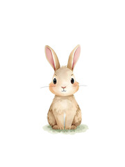 Obraz premium Cute watercolor bunny illustration for nursery and kids decor