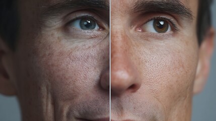 before-after weak skin barrier men vs strengthened protective barrier
