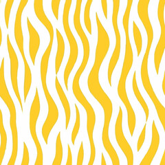 Seamless zebra-inspired abstract pattern with wavy organic stripes in green, orange, and yellow color palettes. Modern animal print for fashion, textiles, wallpaper, and digital backgrounds.