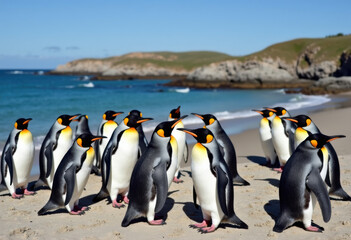 Obraz premium Very rare Penguins of Snares Island.