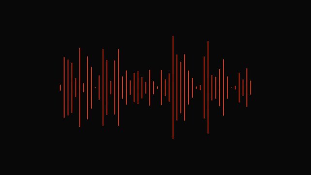 Orange sound wave equalizer bars on a black background audio music