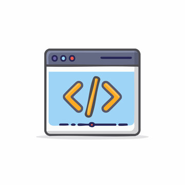Browser Window Displaying Computer Code Symbol Simple Software Development Element