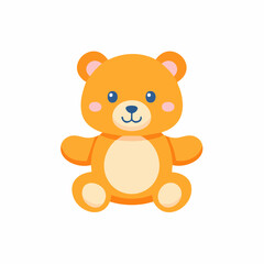Obraz premium Adorable Orange Teddy Bear Illustration Cute Stuffed Animal Toy Childlike Design