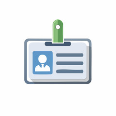 Obraz premium Identification card badge with photo clip for employee access identification