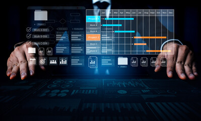 Project tracking system with Gantt chart and workflow elements for business scheduling and task management Parse