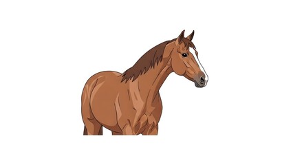 Obraz premium Clean clip art illustration of a horse in side profile, created with simple shapes and clear outlines on a white background