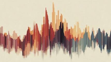 Abstract waveform design in vibrant colors depicting sound and energy fluctuations.
